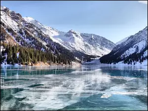 Jezioro, Góry, Zima