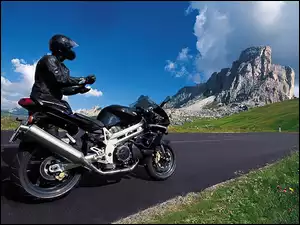 Motocyklista, Widoki, Motor, Góry