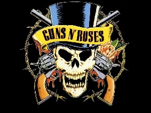Logo, Czaszka, Zespół, Guns And Roses