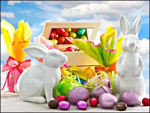 Zajączki, Prezenty, Wielkanocne, Jajeczka