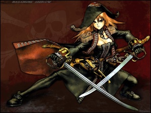 Masamune Shirow, wojownik, miecze, kapelusz