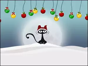 Bombki, Śnieg, Kot