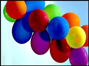 Urodziny, Kolorowe, Balony