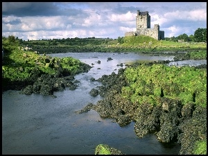 Skały, Zamek, Szkocja, Eilean Donan, Zielone