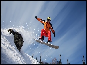 Snowboardzista, Zbocze, Śnieg