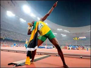 Jamajki, Usain Bolt, Stadion, Lekkoatleta, Flaga