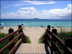 Plaże, Floryda, Zejście, Miami, Na