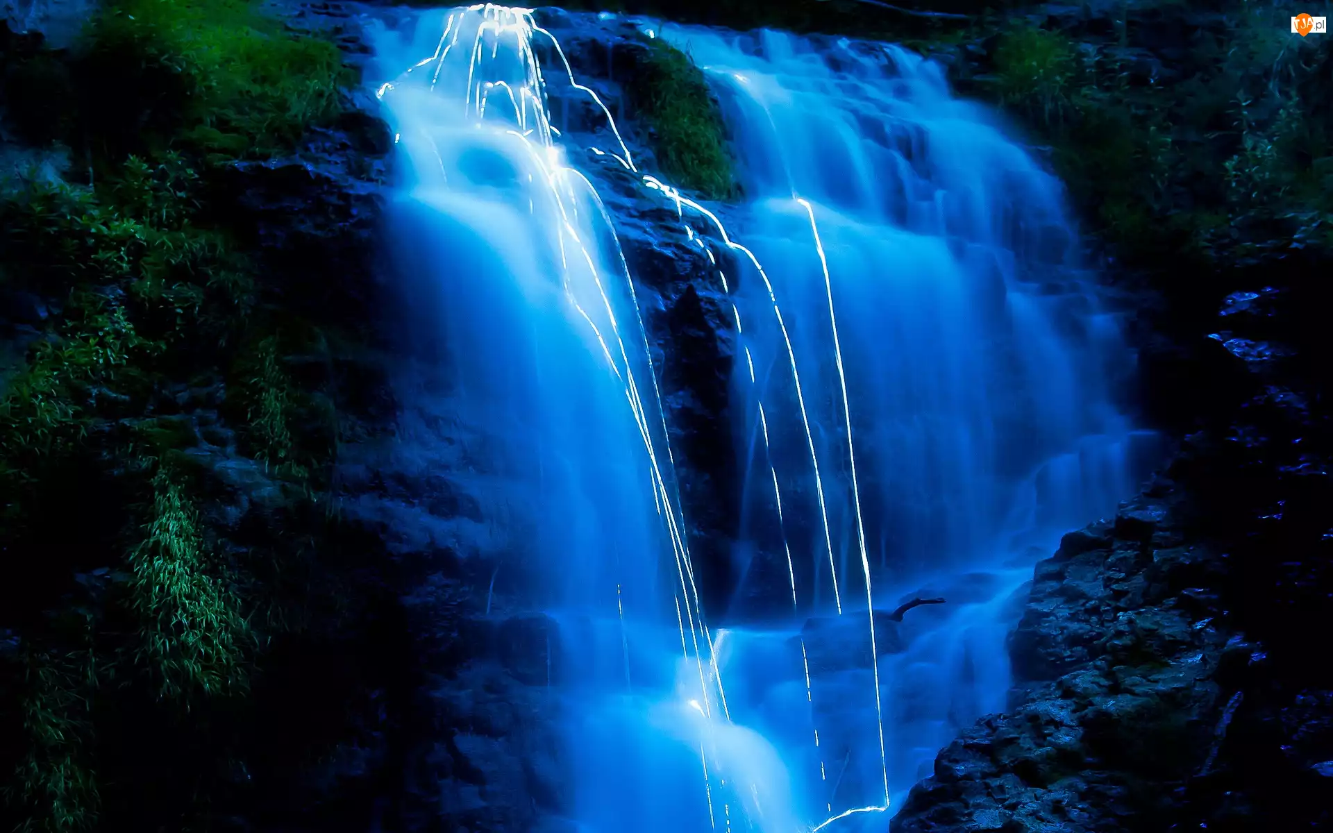 Wodospad, Góry, Niebieski