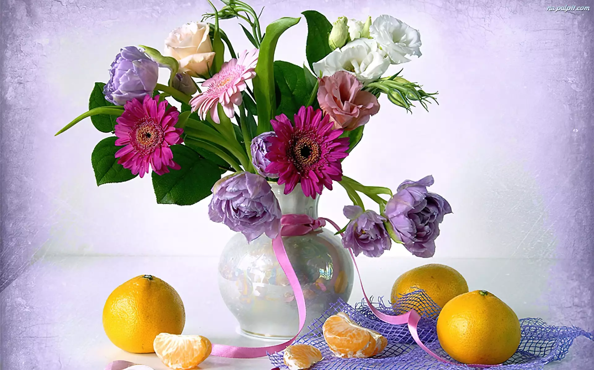 Cytryny, Bukiet, Różnych, Kwiatów