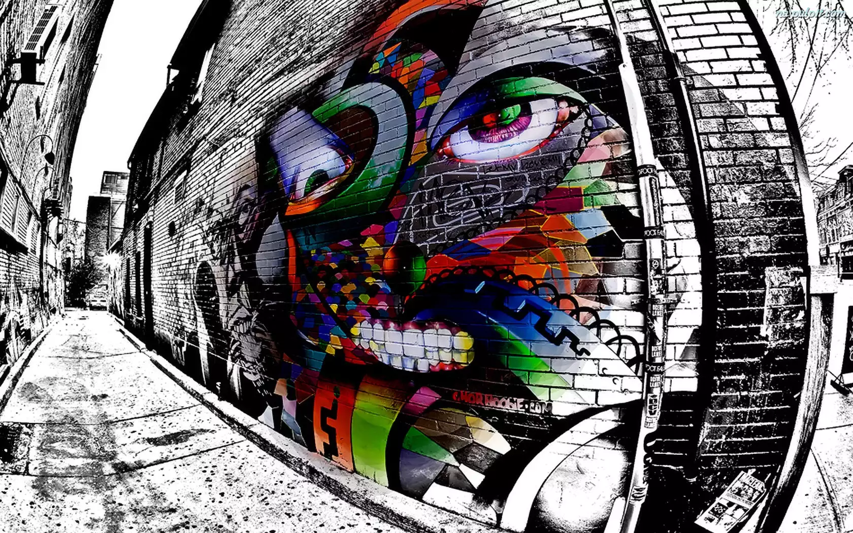 Mur, Kolorowe, Graffiti