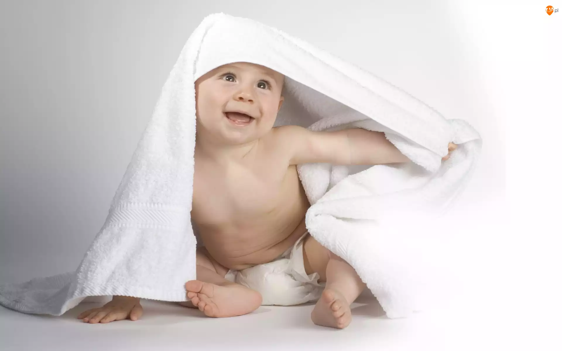 Ręcznik, Roześmiane, Dziecko