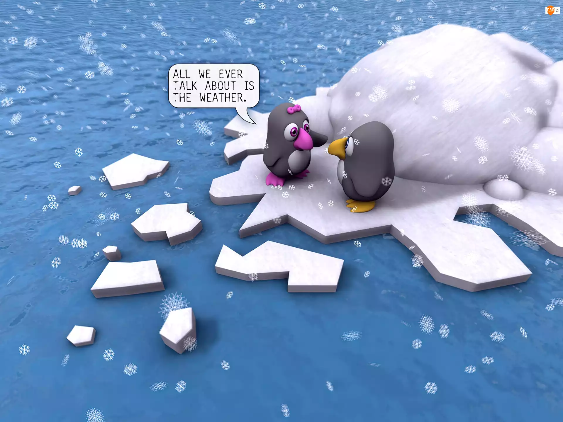 Kra, Pingwiny, Śnieg