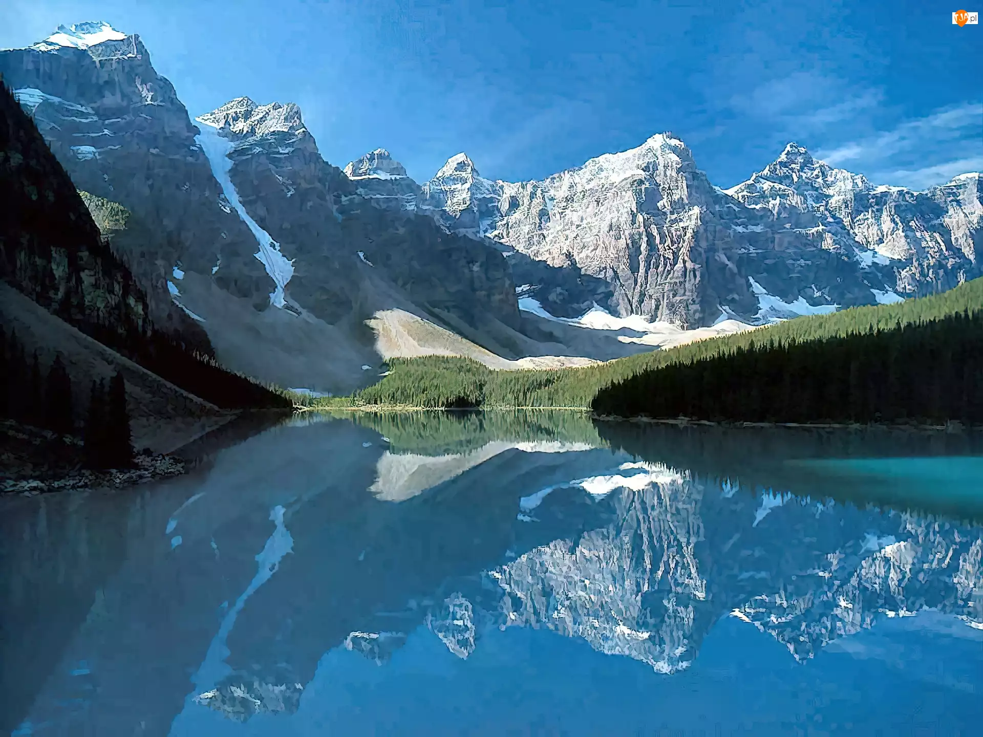 Jezioro, Kanada, Rockies, Canadian, Góry