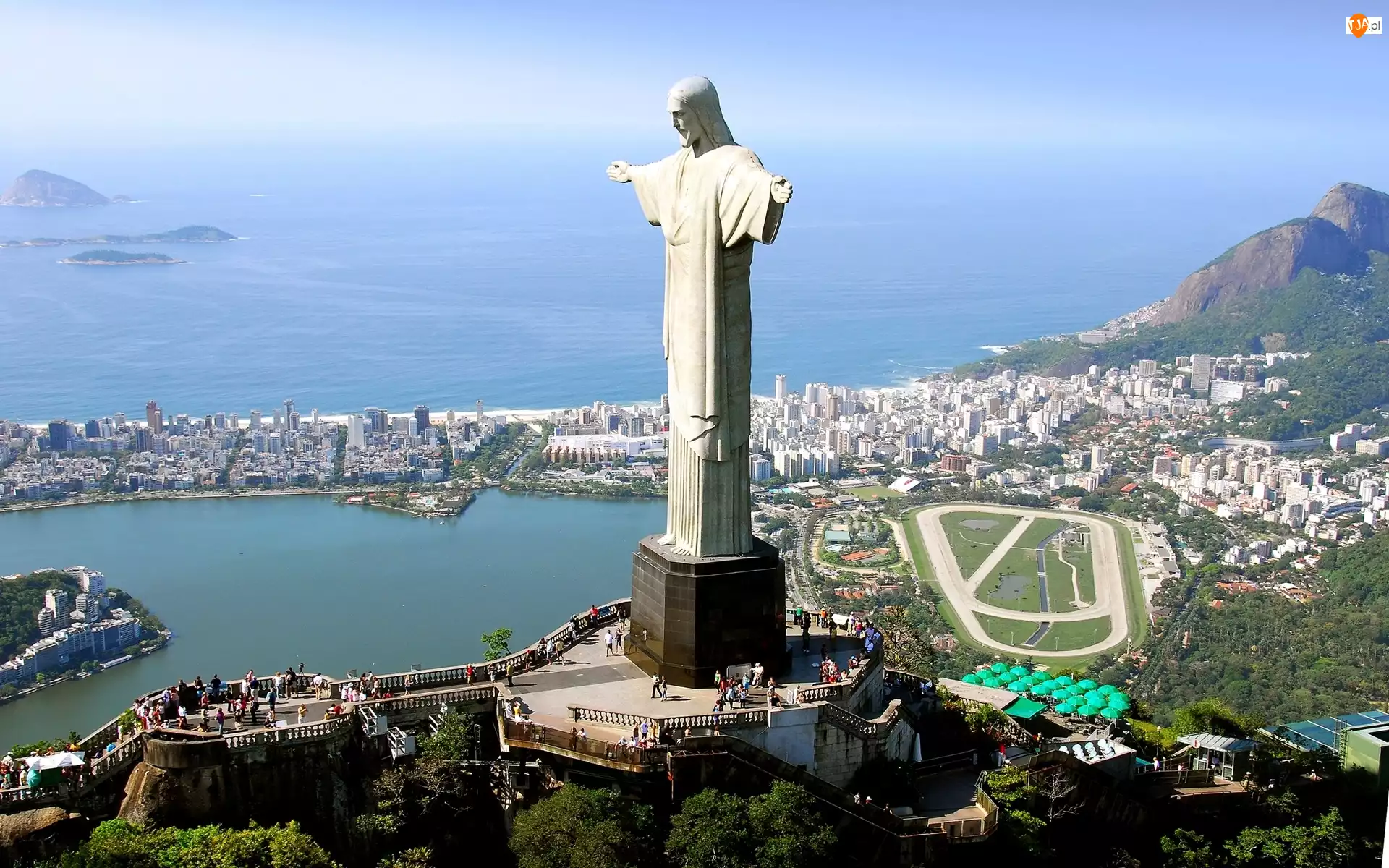 Rio De Janeiro, Brazylia, Pomnik Jezusa Chrystusa, Góra Corcovado, Posąg, Szczyt