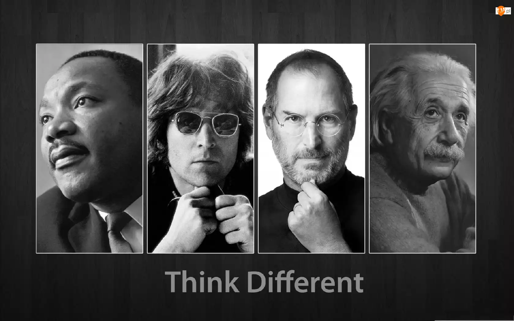 Albert Einstein, Martin Luther King, John Lennon, Steve Jobs