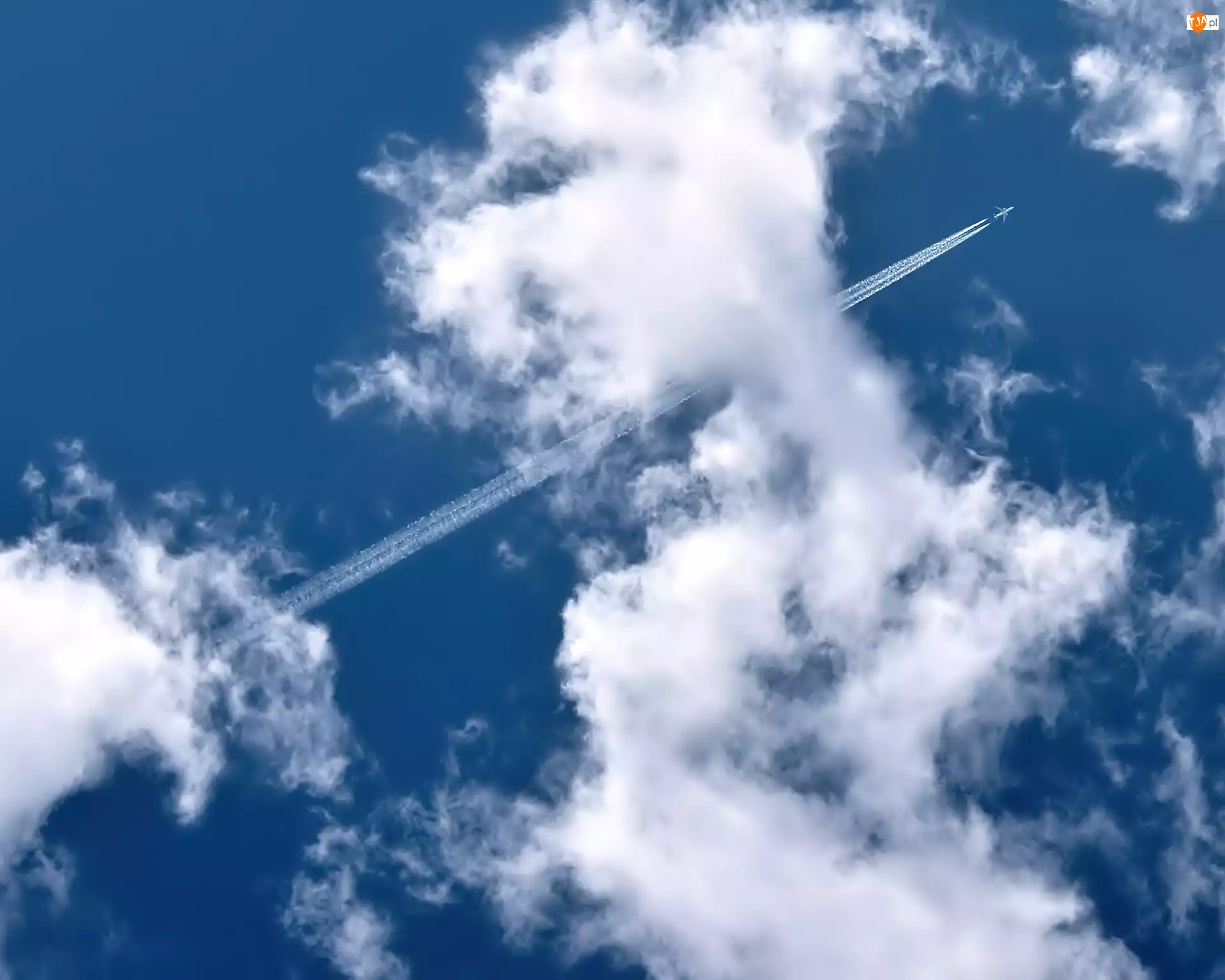 Samolot, Niebo, Chmury