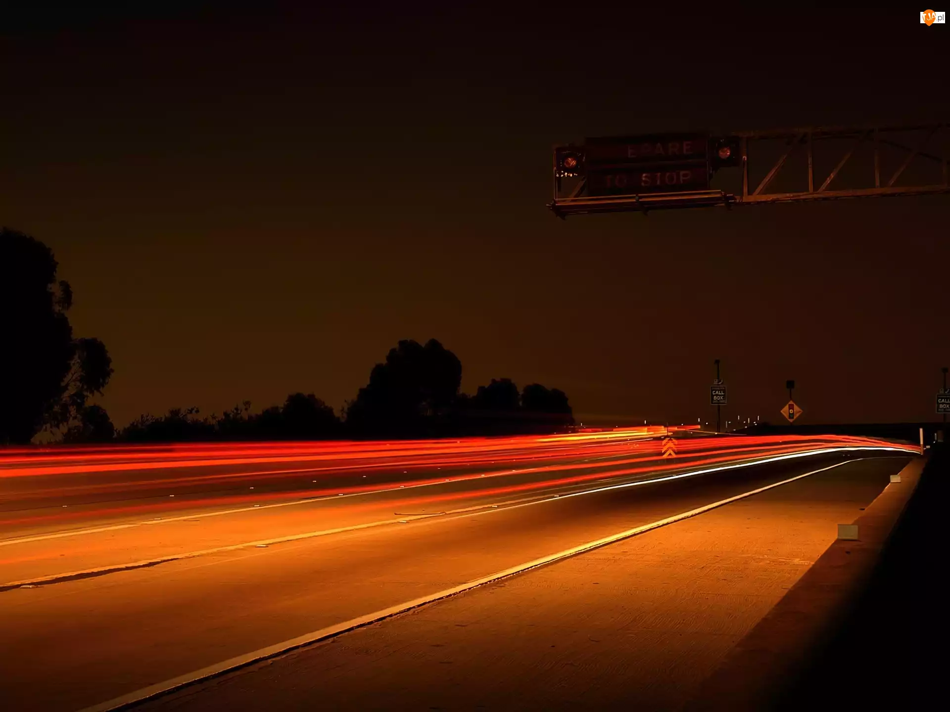 Oświetlenie, Autostrada, Noc