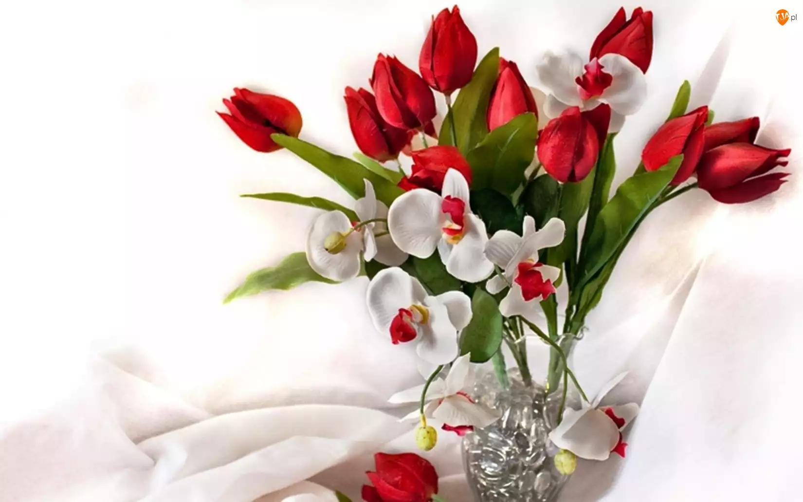 Bukiet, Wazon, Kwiatów, Tulipany