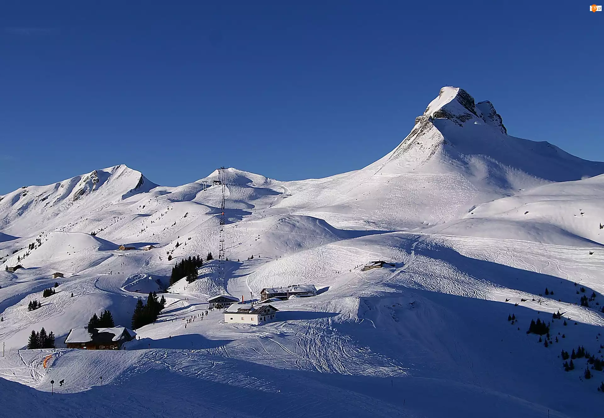 Austria, Zima, Śnieg, Góry, Damuls