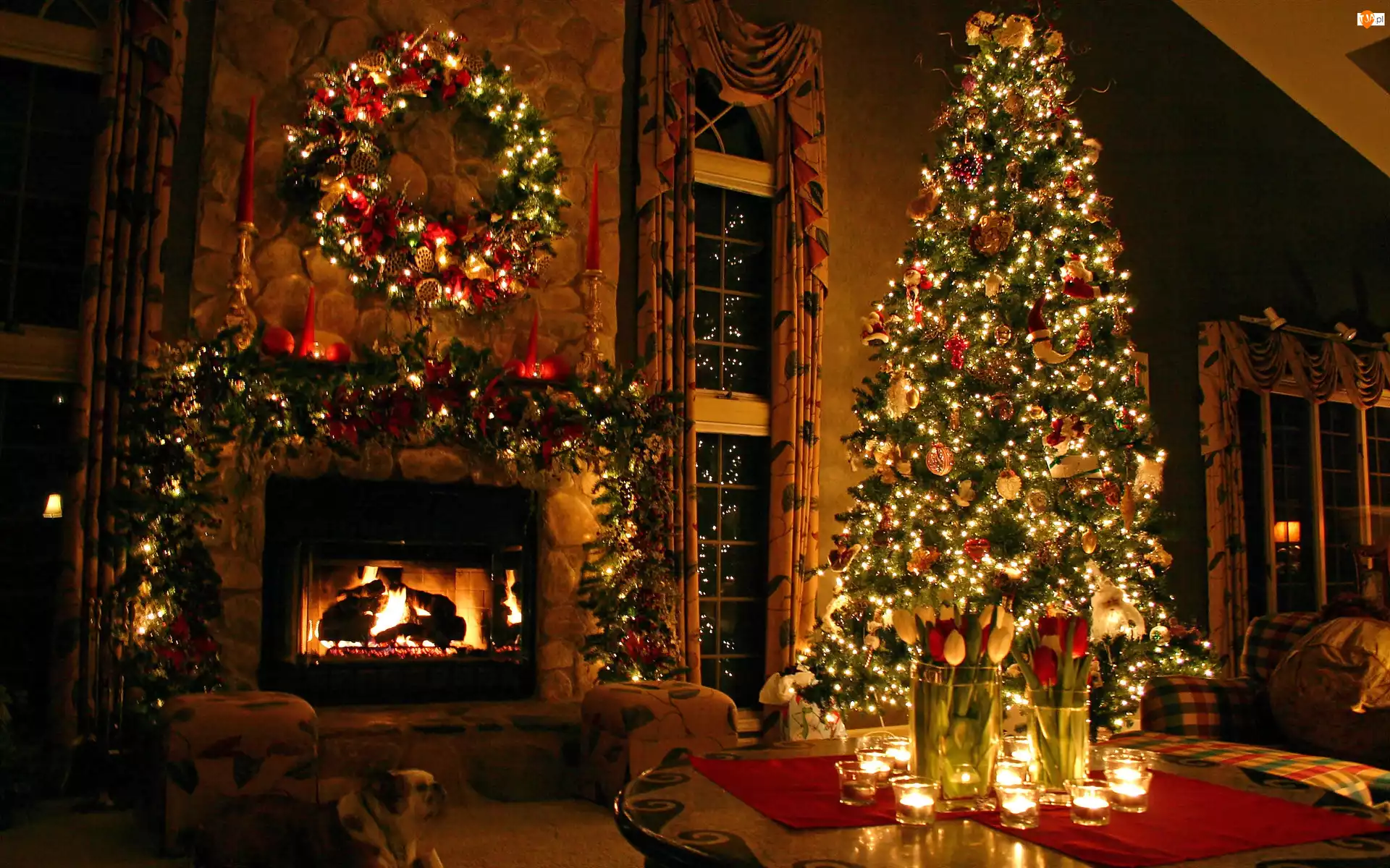 Boże Narodzenie, Światełka, Piękna, Choinka
