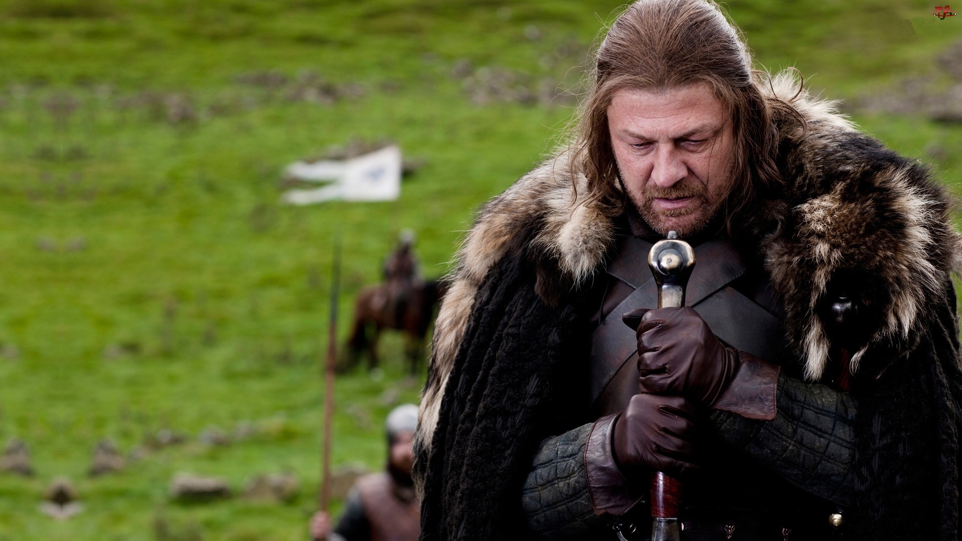Miecz, Eddard Stark - Sean Bean, Game of Thrones, Gra o tron, Skupienie