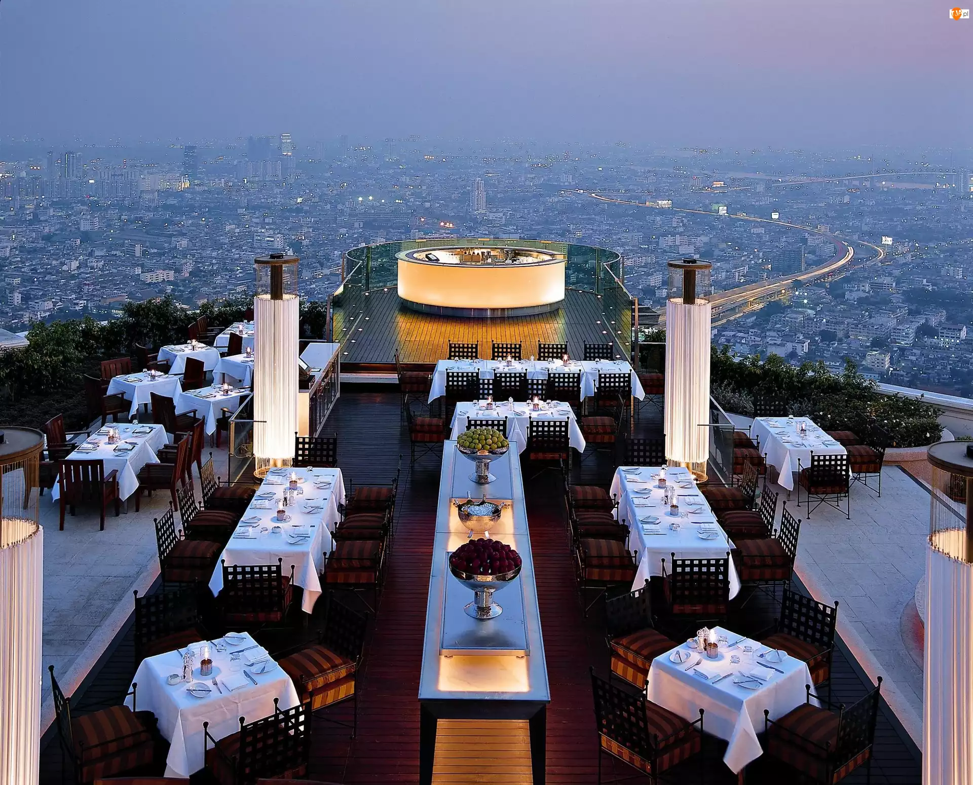 Dach, Miasta, Hotel, Bangkok, Panorama