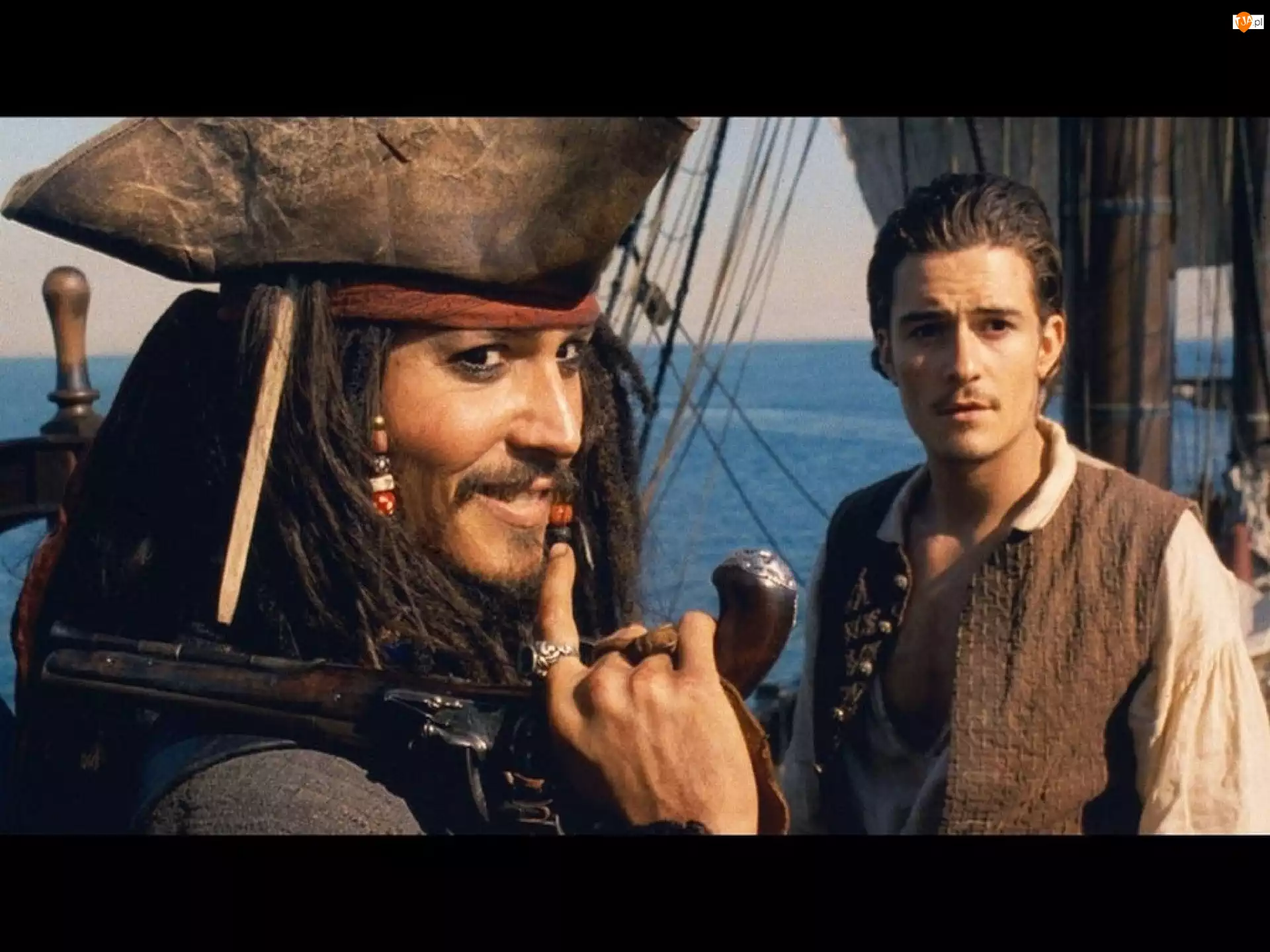 Piraci Z Karaibów, Johnny Depp, statek, Orlando Bloom