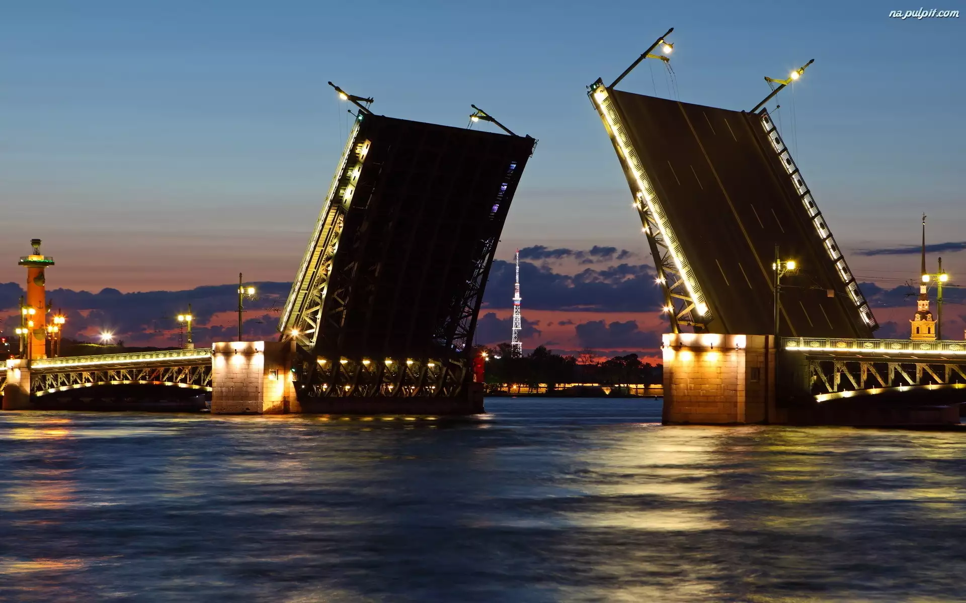 Sankt Petersburg, Otwarty, Rzeka, Most, Rosja