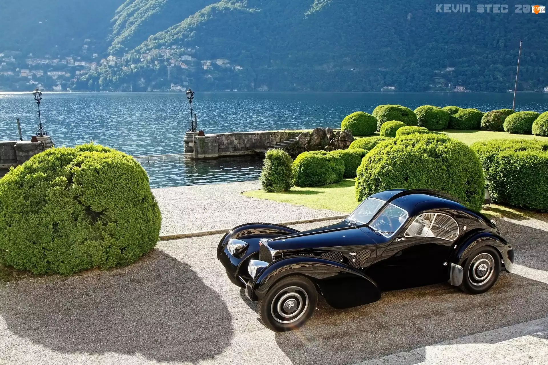 Jezioro Como, Bugatti, Włochy, Auto