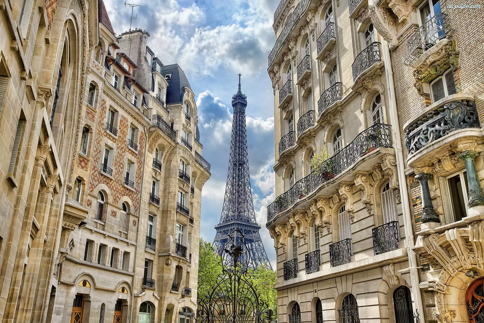 Paryż, Kamienice, Francja, Wieża Eiffla