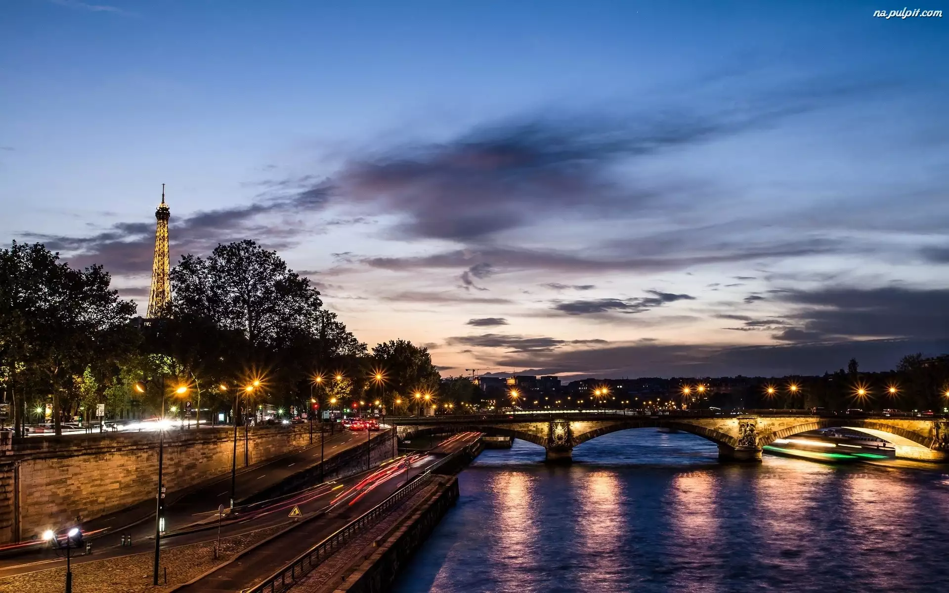 Paryż, Rzeka, Wieża Eiffla, Most