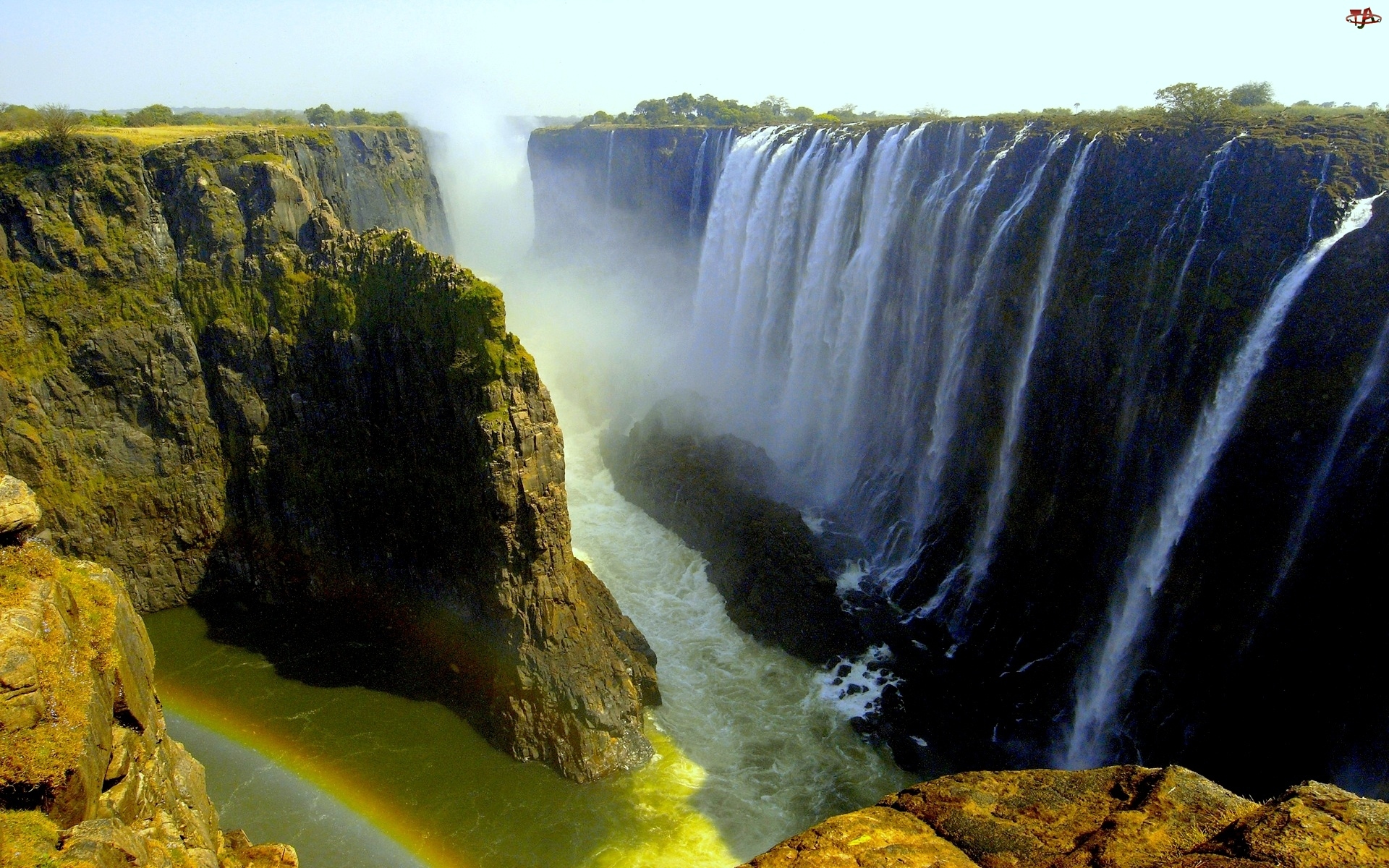 Zambia, Wodospad, Skały, Victoria