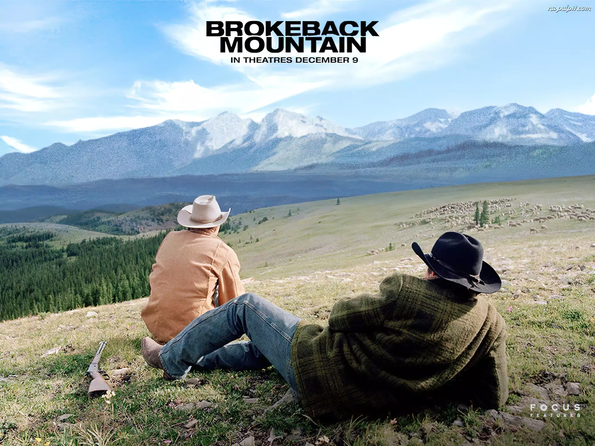 Brokeback Mountain, łąka, góry, postacie