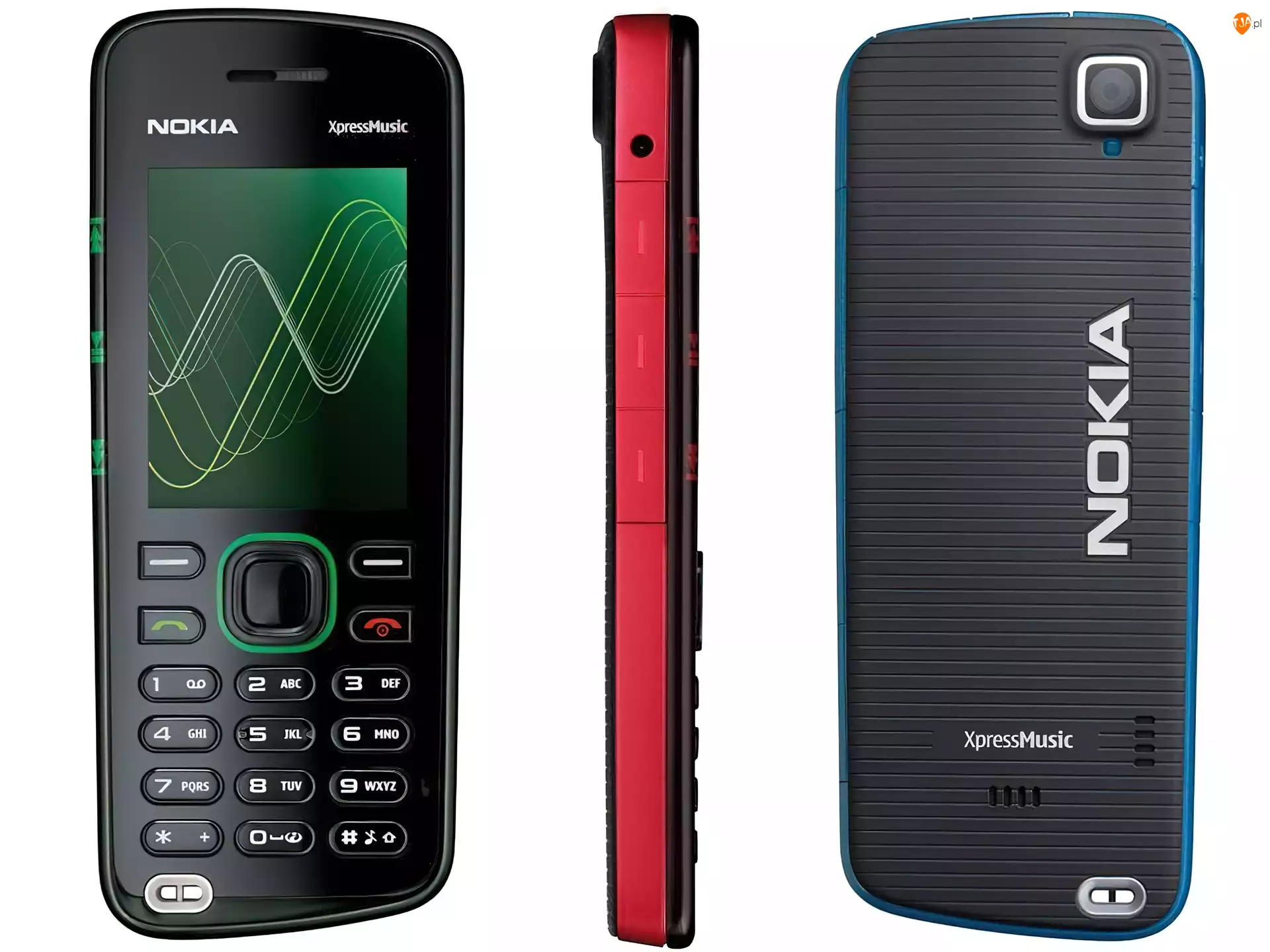 Nokia 5220, Niebieska, Czarna, Czerwona