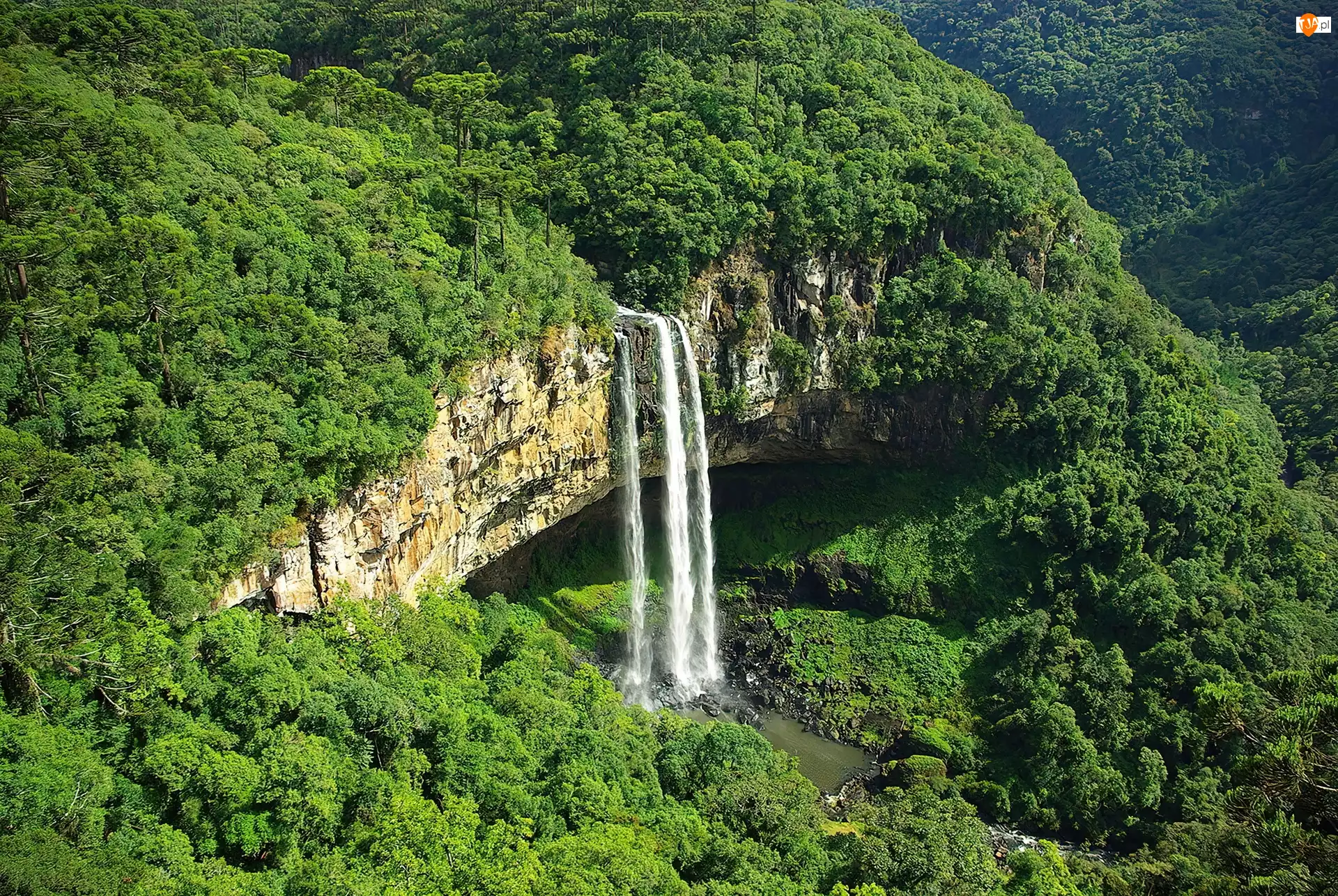 Wodospad, Brazylia, Zalesione, Góry