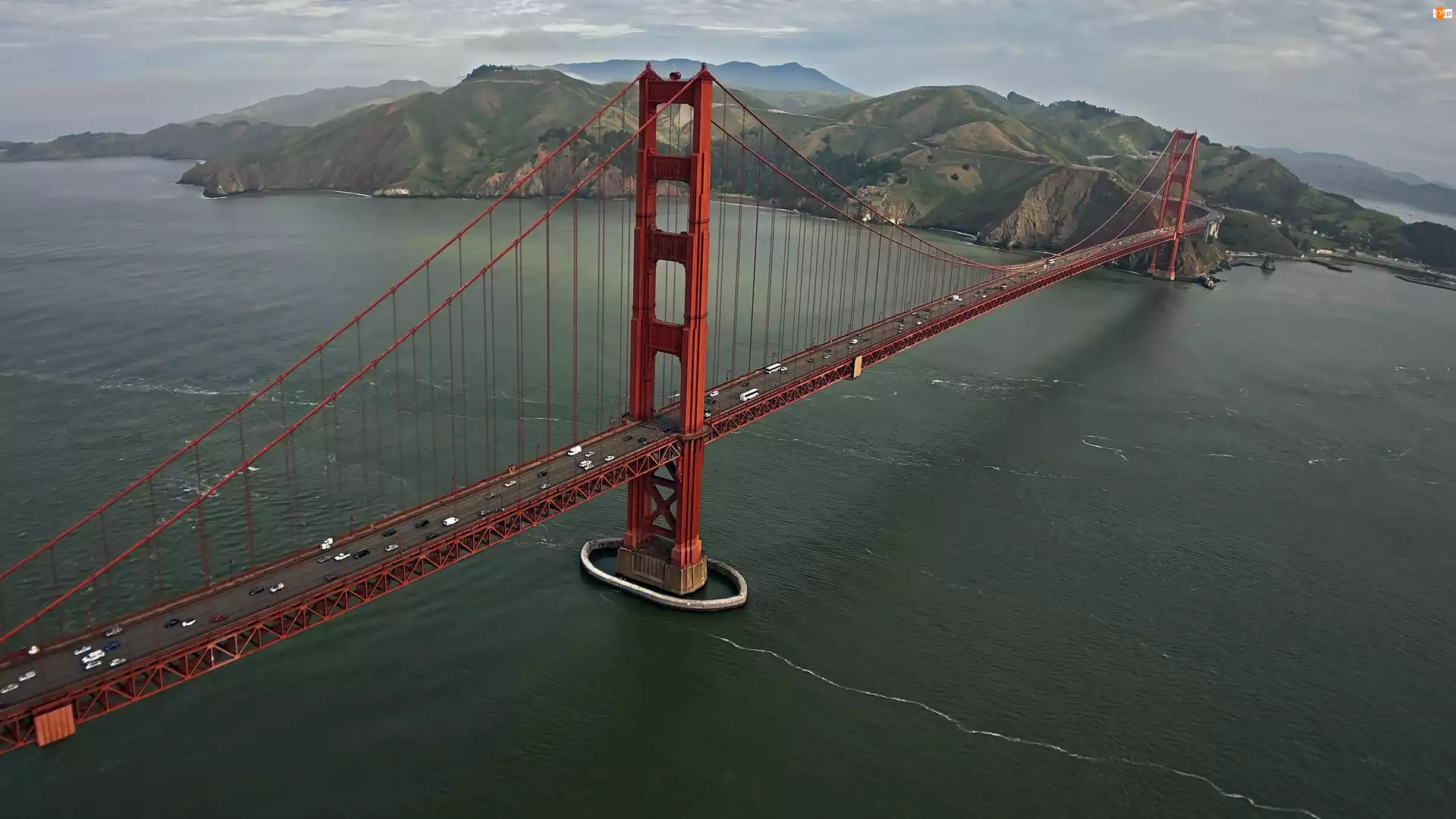 San Francisco, Most, Woda, Golden Gate, Góry