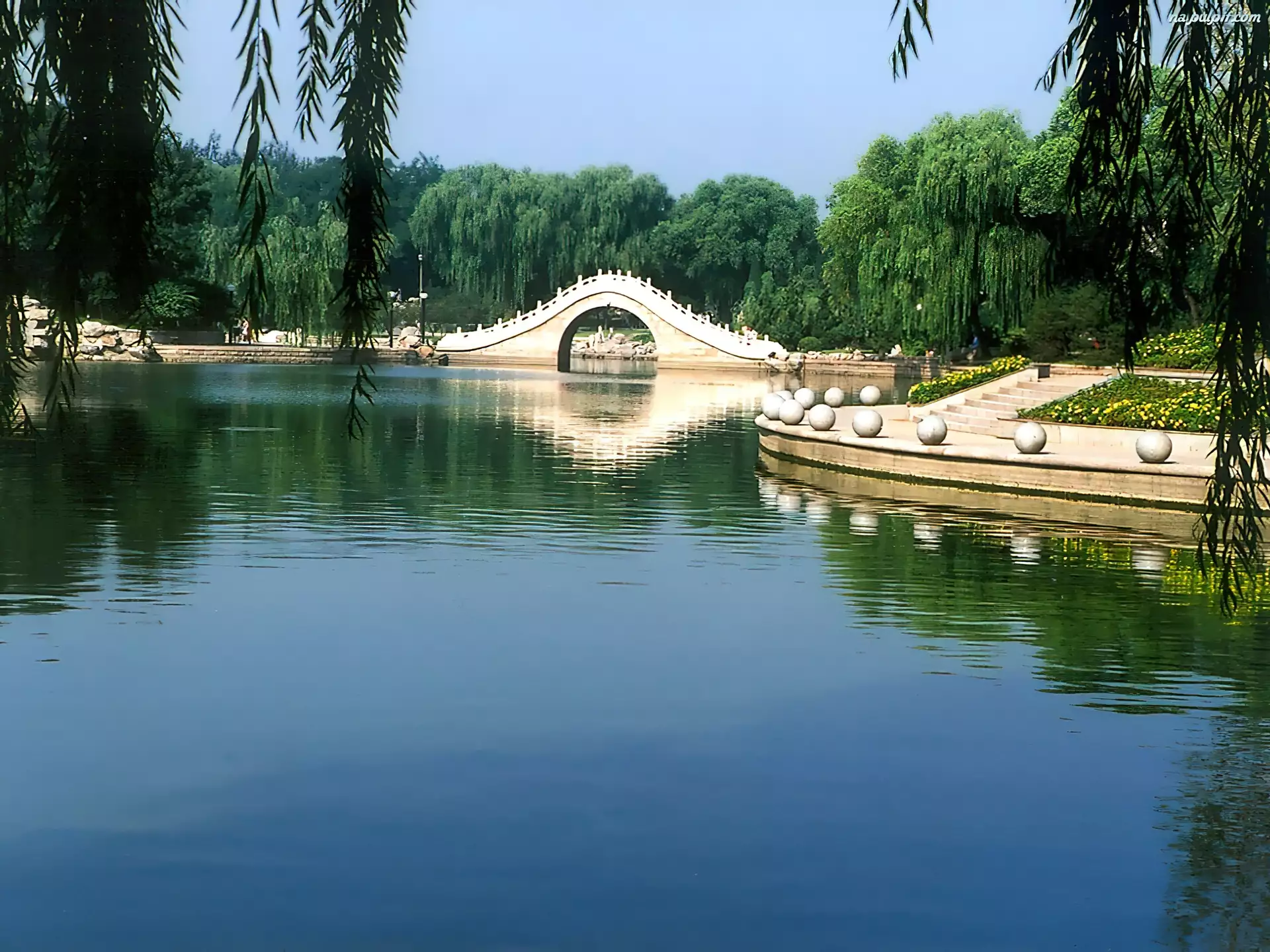 Chiny, Park, Jezioro, Dragon