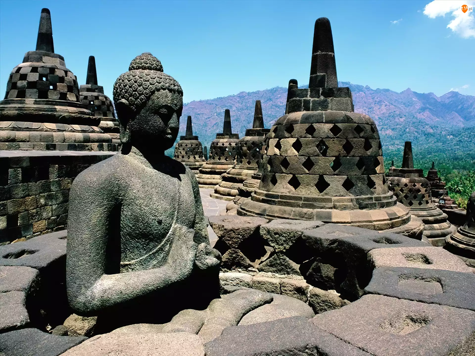 Posąg, Indonezja, Borobudur, Budowla, Budda