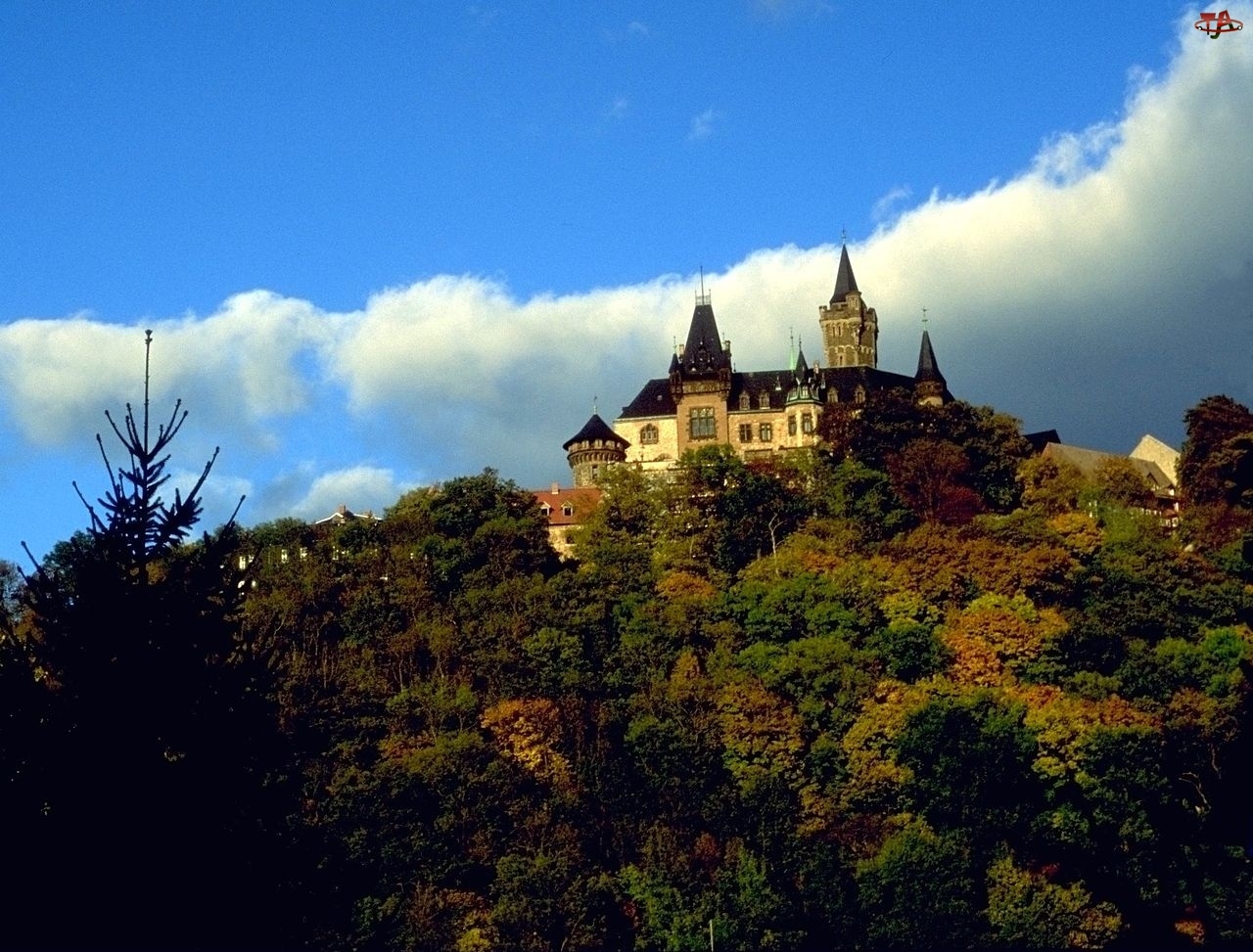 Niemcy, Jesień, Zamek, Wernigerode