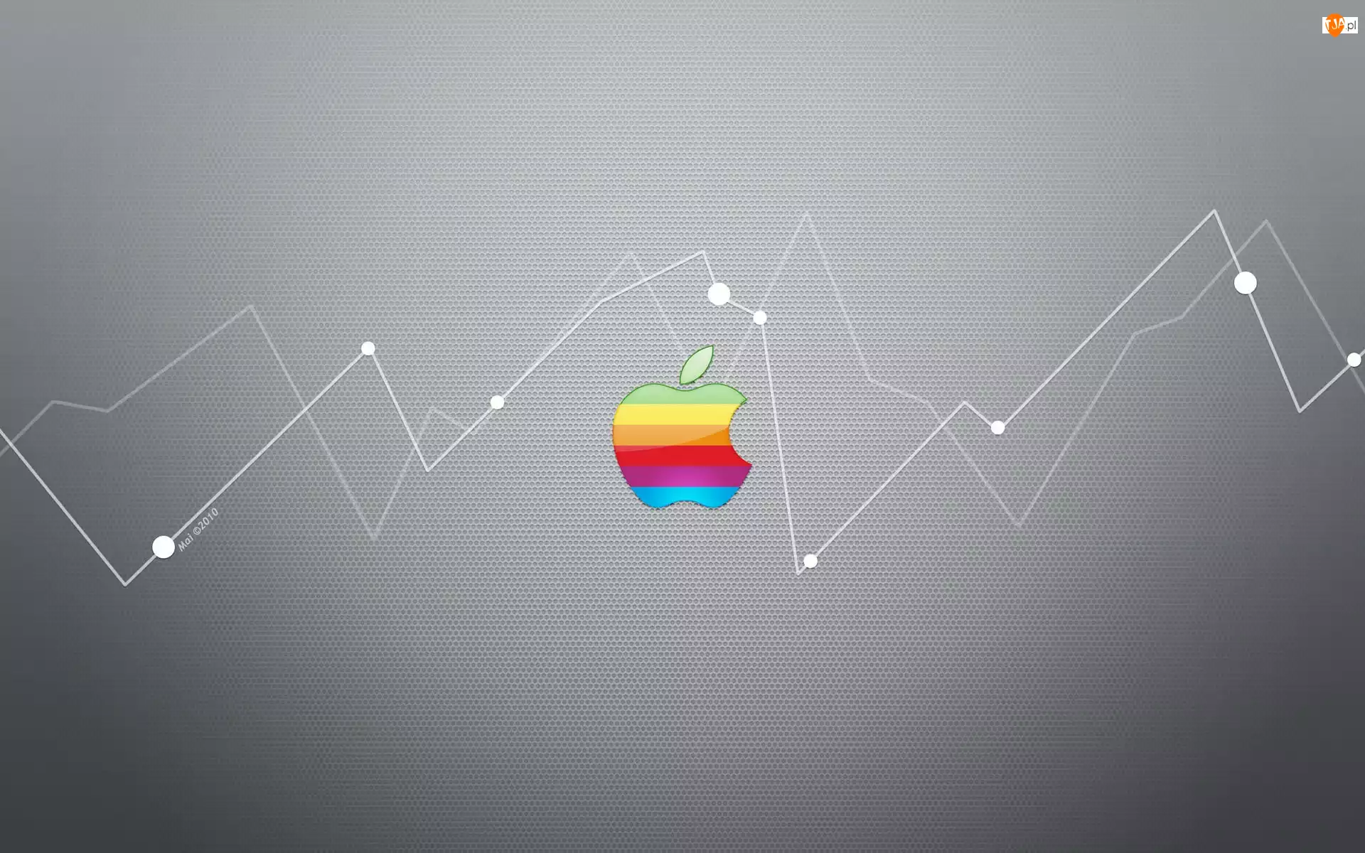 Apple, Wykres, Tęczowe, Logo
