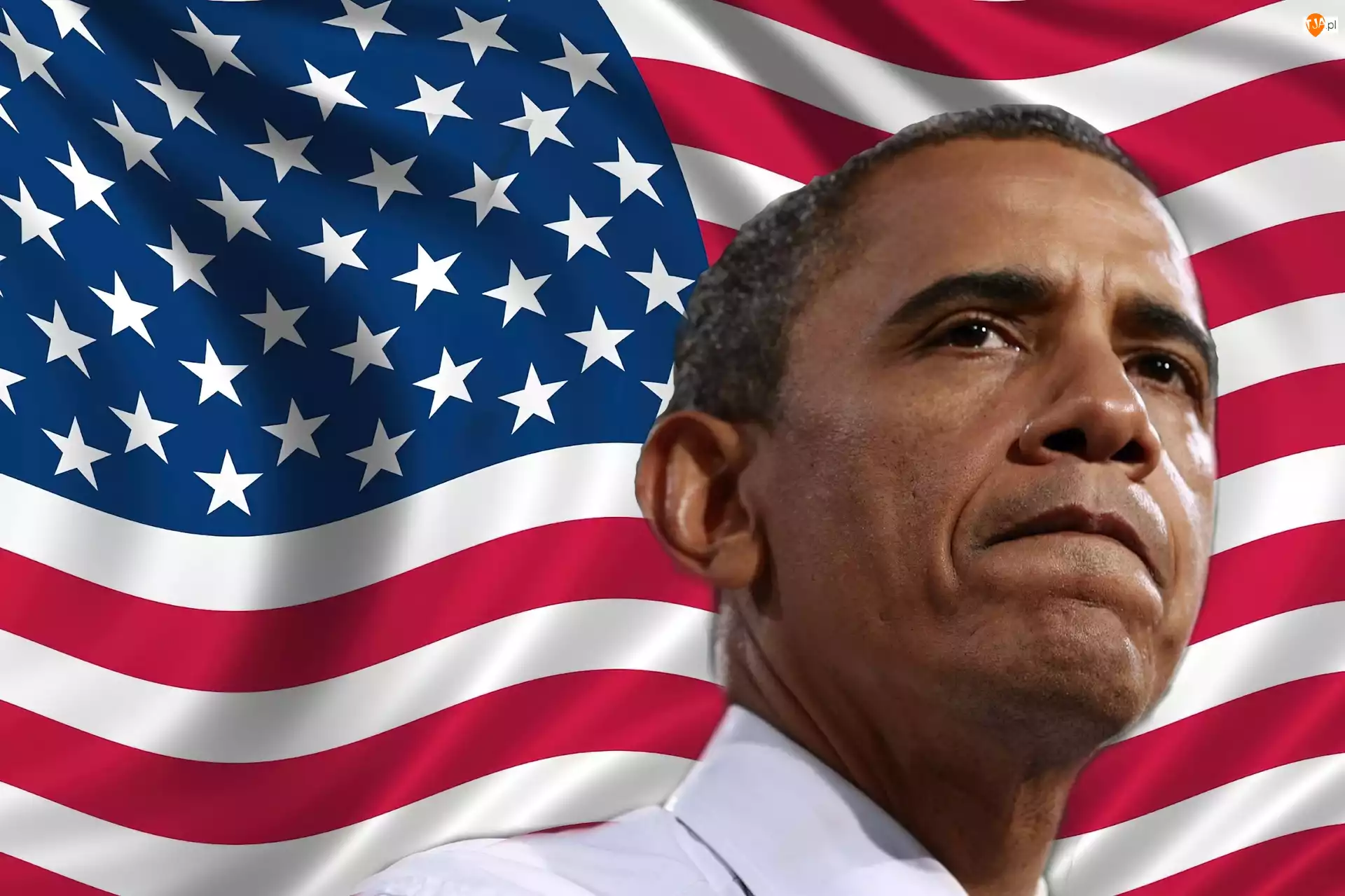 Flaga, Barack Obama, Prezydent, Stany Zjednoczone