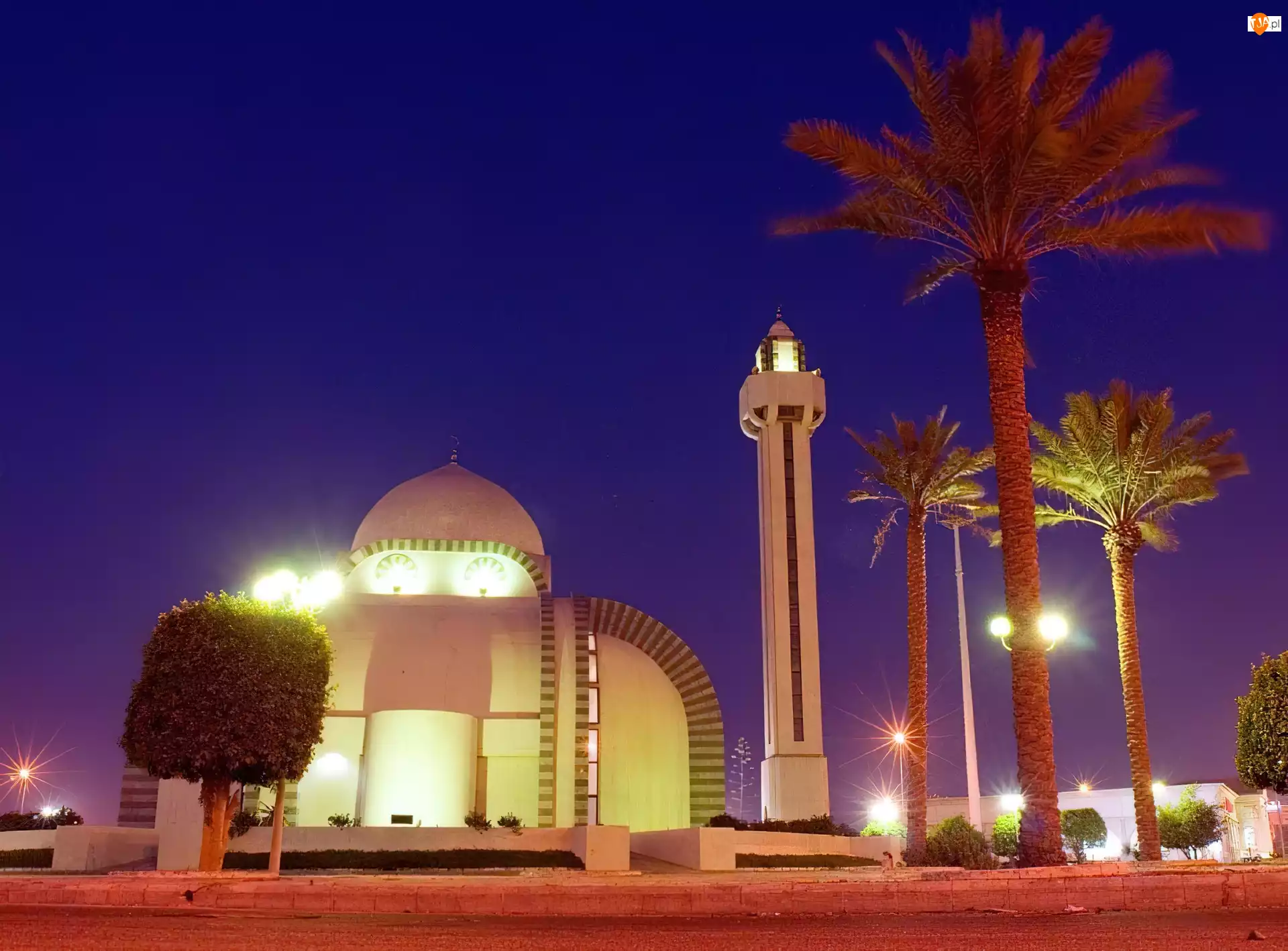 Budynek, Palmy, Arabia, Al Khobar, Wieża
