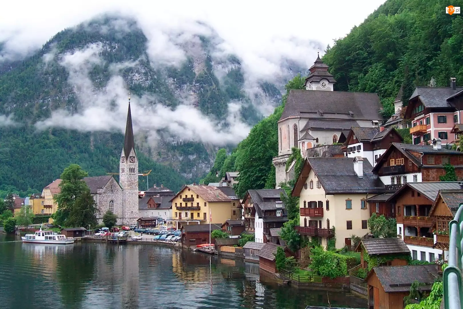 Austria, Jezioro, Zabudowanie, Góry, Hallstatt