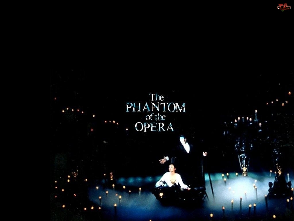 tło, Phantom Of The Opera, świece, scena, czarne