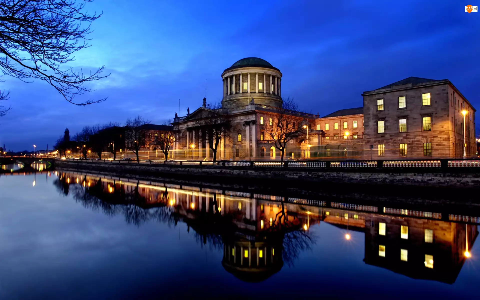 Noc, Budynek, Dublin, Sądu, Irlandia