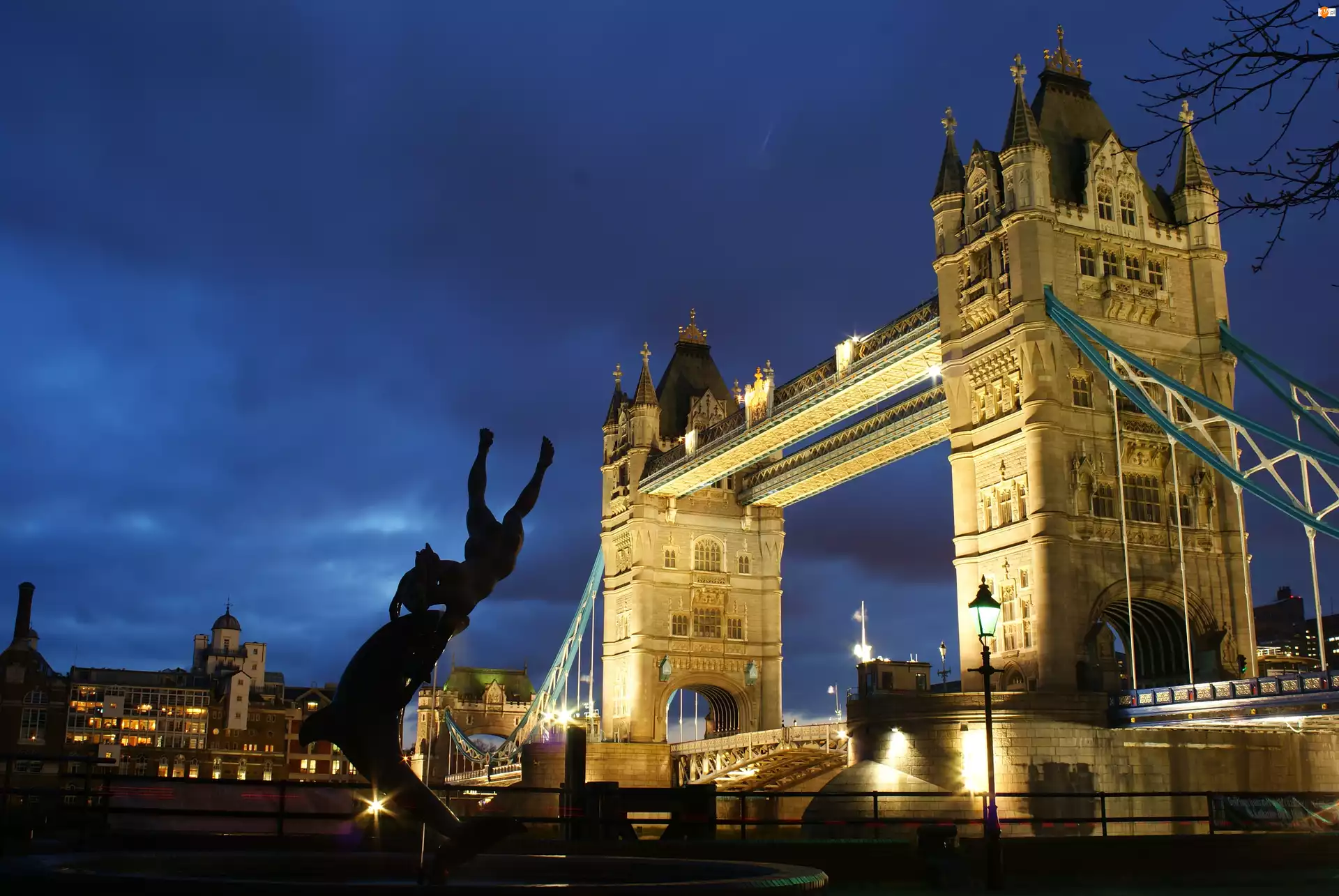 Noc, Most, Tower Bridge, Londyn