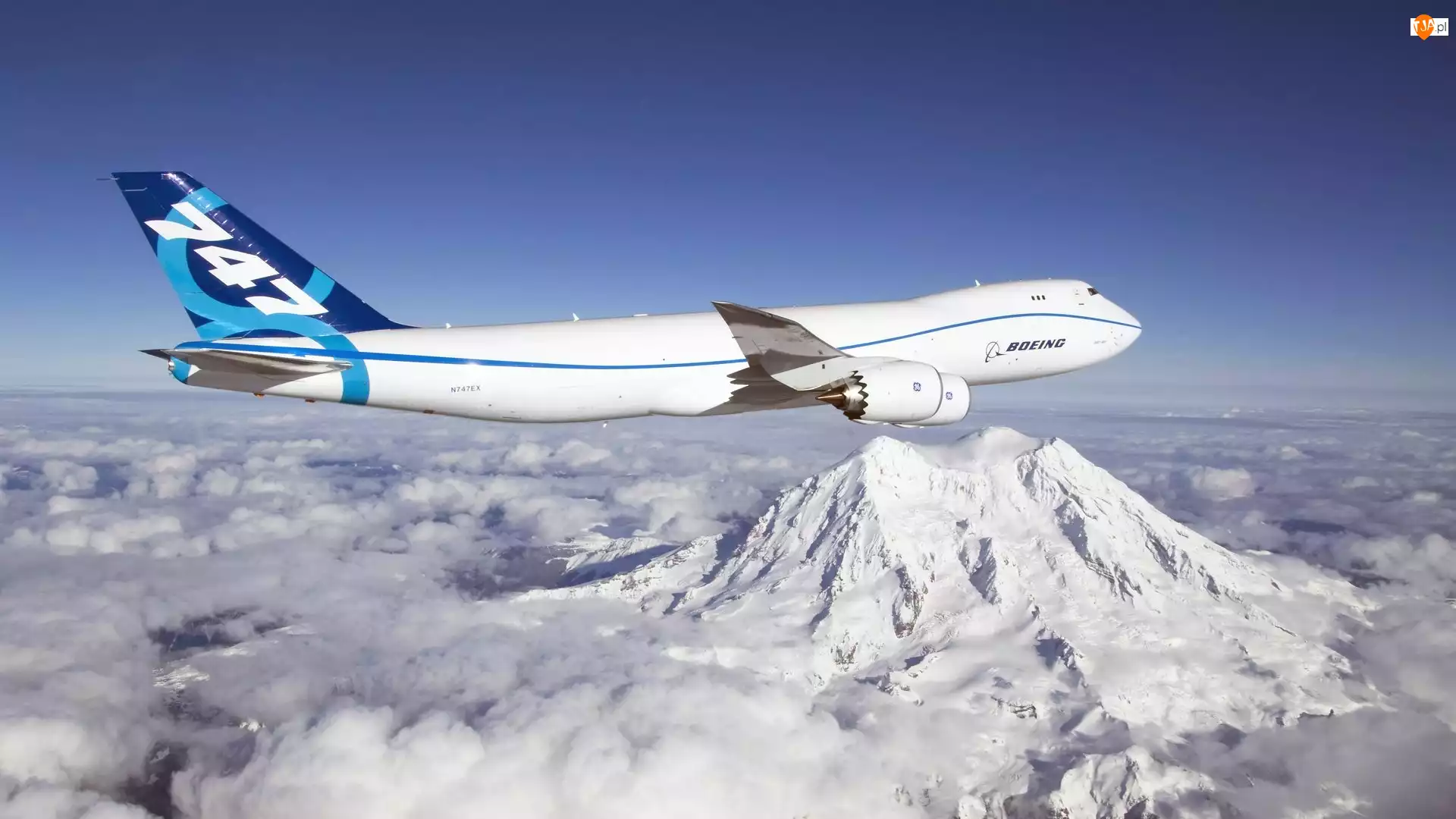 Chmury, Boeing, 747, Góry
