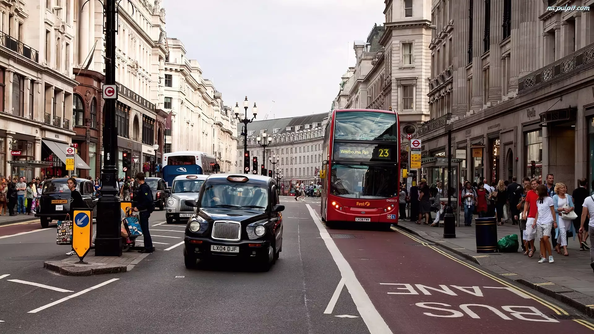 Ulica, Autobusowy, Londyn, Anglia, Przystanek