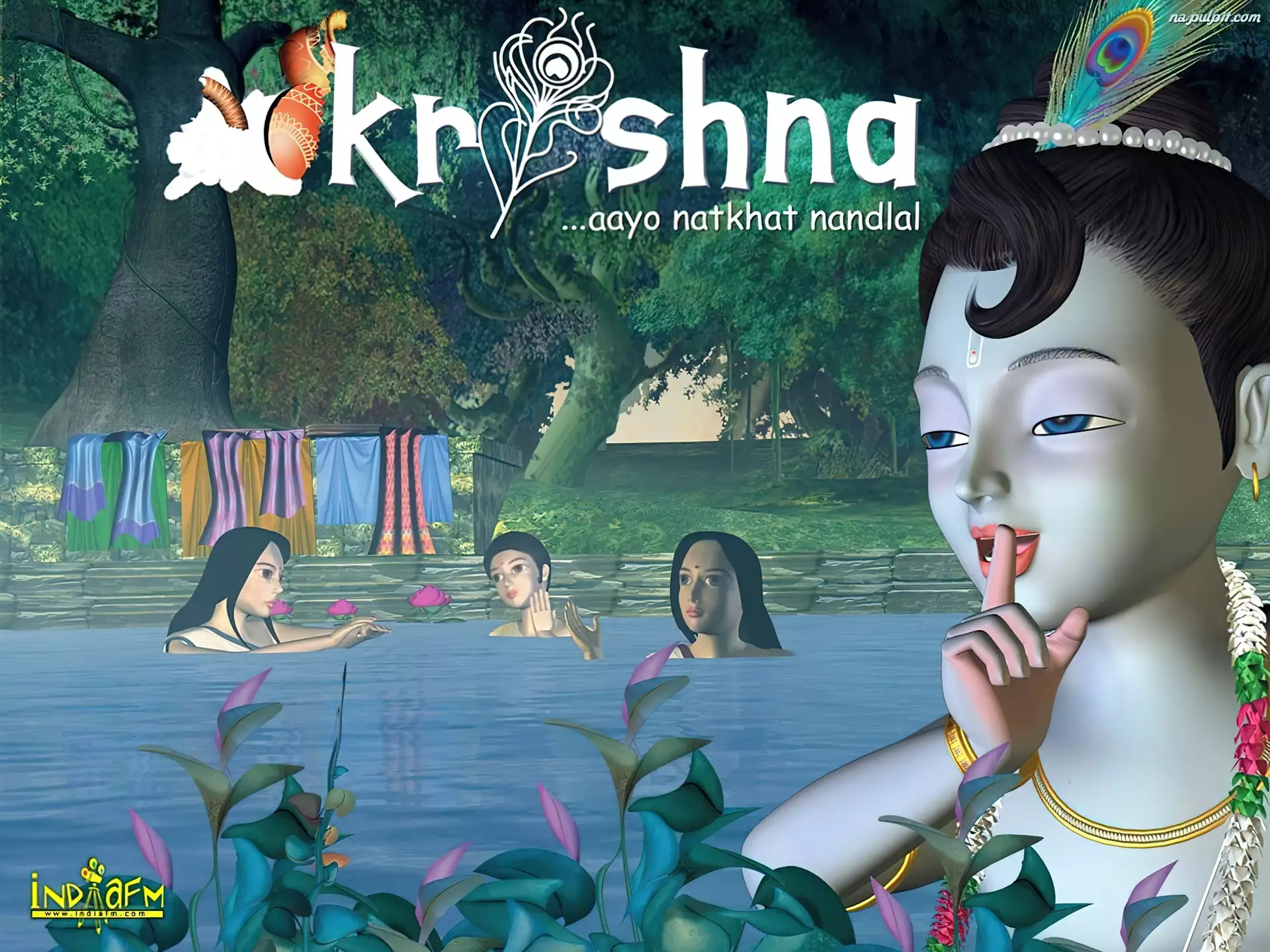 Krishna, kąpiel, kobiety, woda