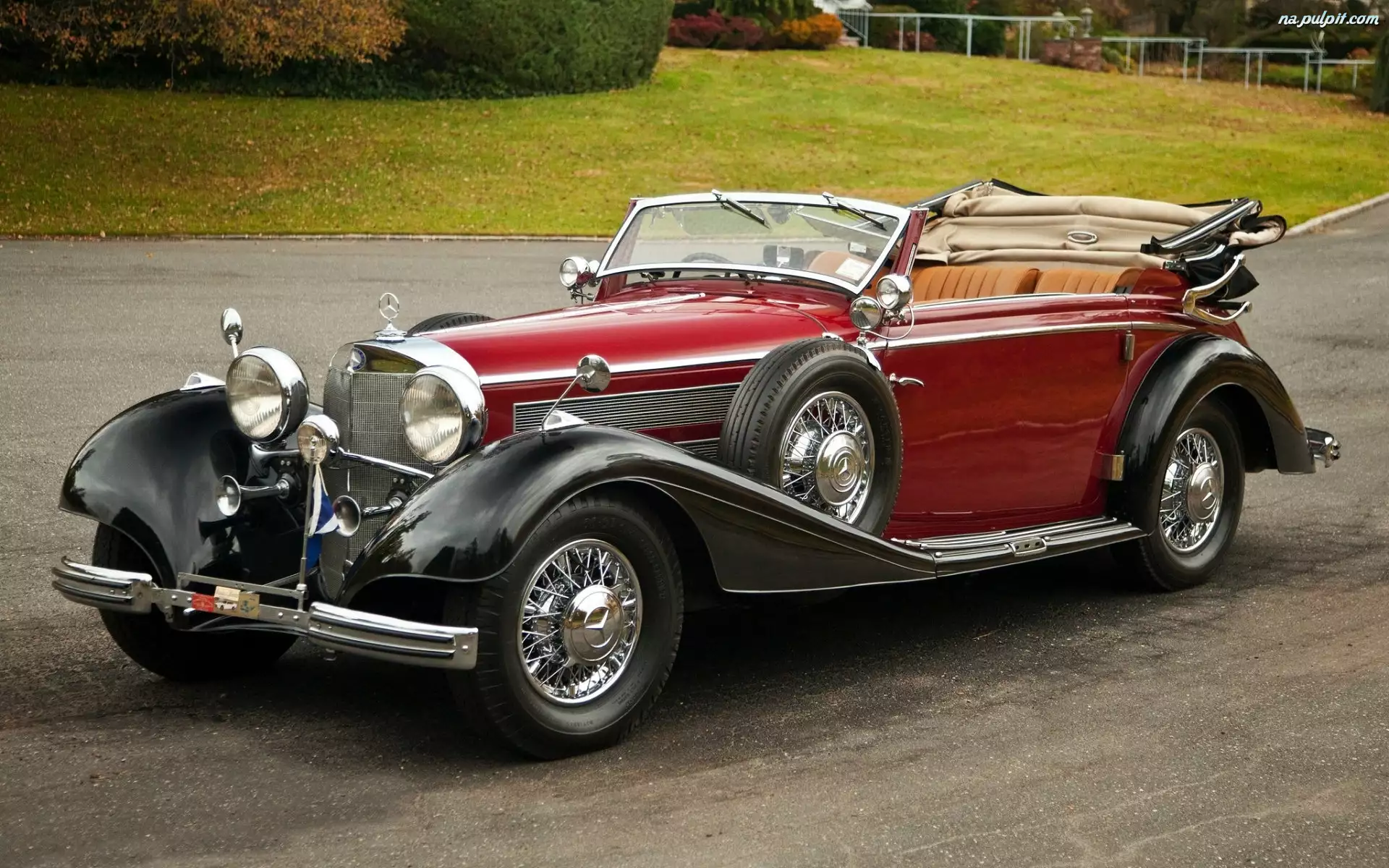 1937 Rok, Mercedes, Klasyk, Kabriolet, Auto